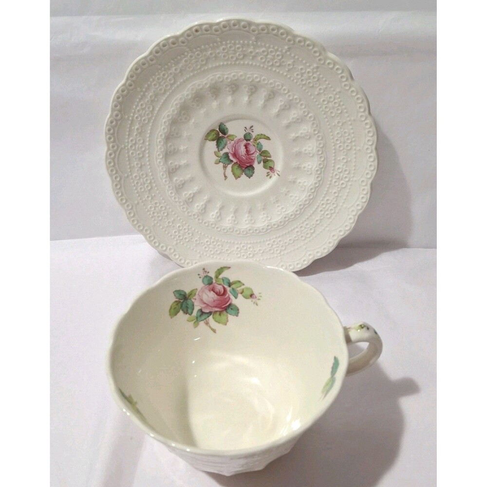 VTG Spode Copeland Billingsley Teacup And Saucer Billingsley Rose Old Stamp **